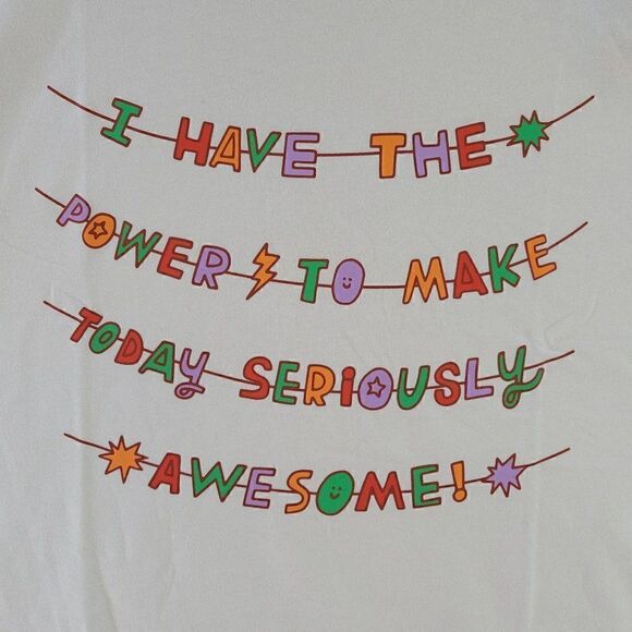 Cat & Jack White "I Have the Power" Short Sleeve Graphic T-Shirt Sz M - Picture 3 of 8